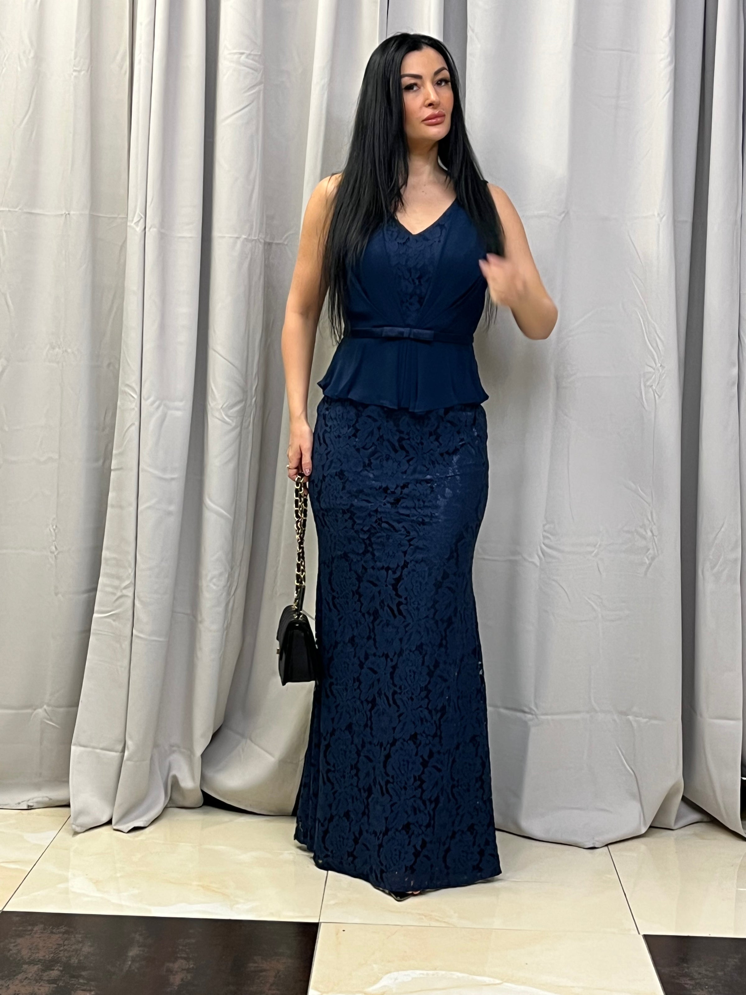 Marineblå Gallakjole