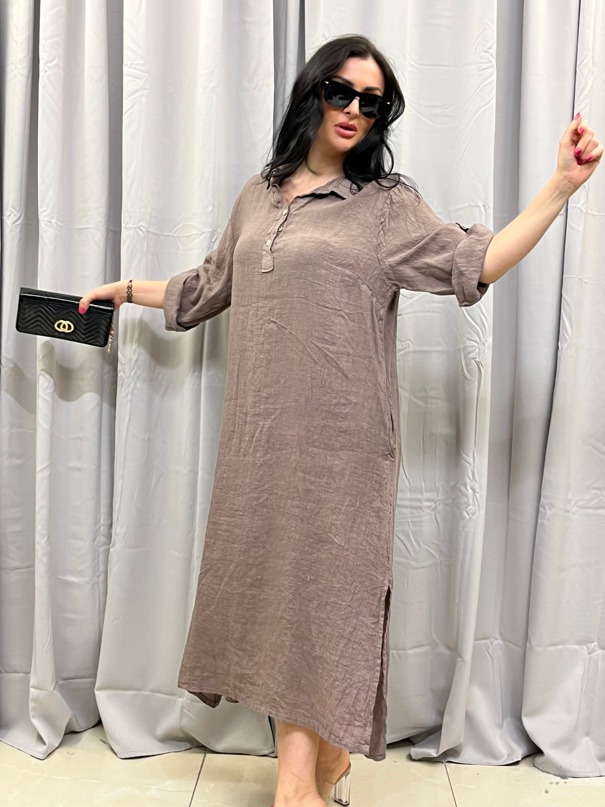 Vivi long hør kjole