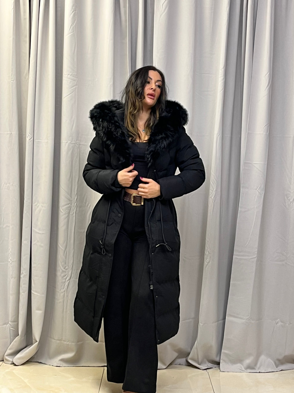 Lilla faxfur jakke