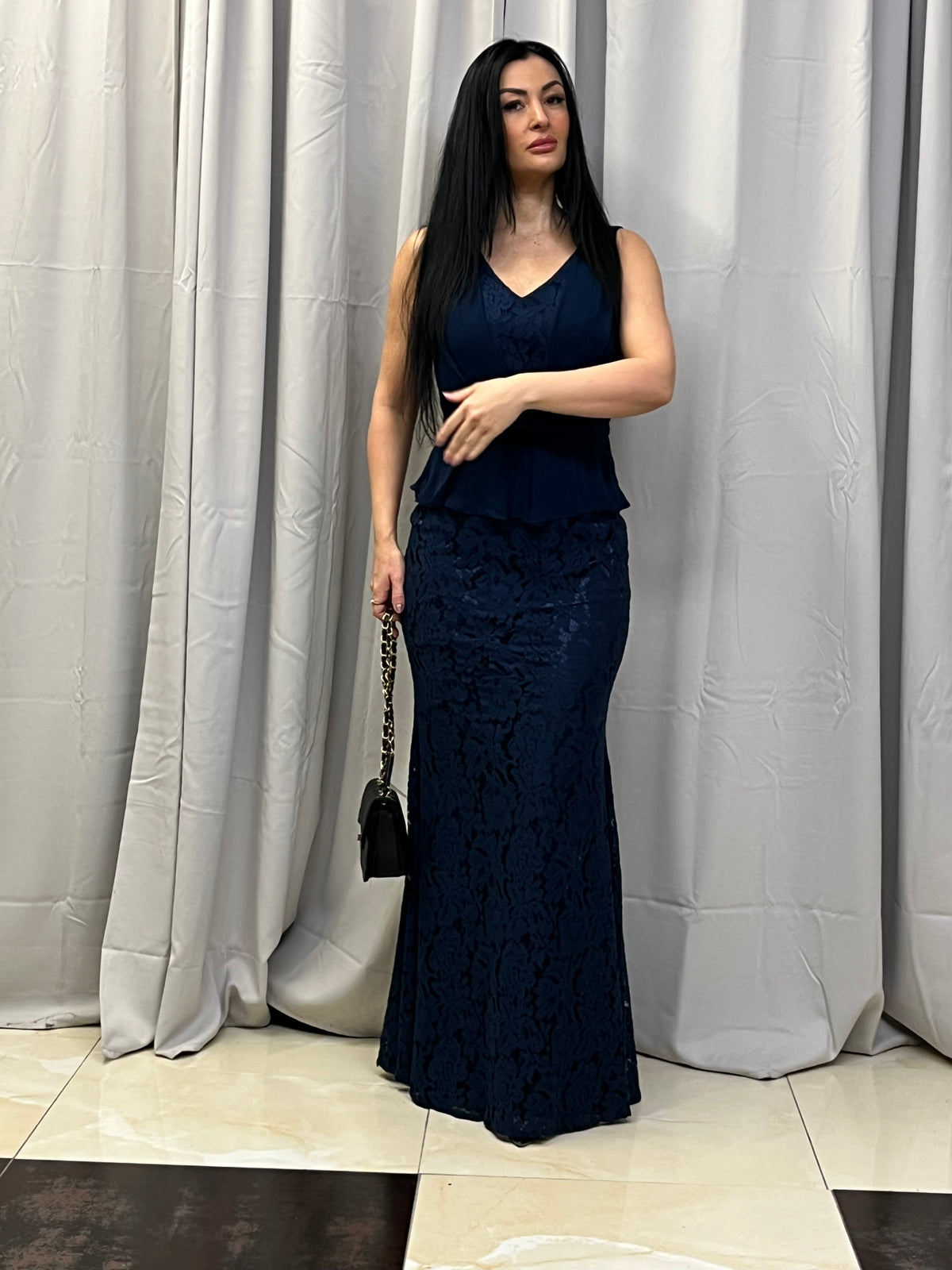 Marineblå Gallakjole