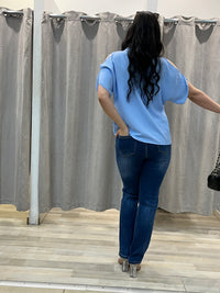 Lisse blå bluse