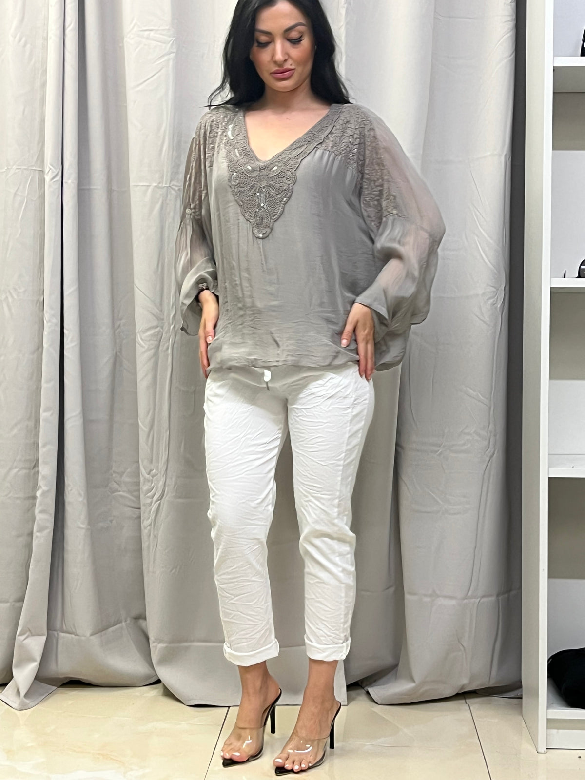 Lina silke bluse