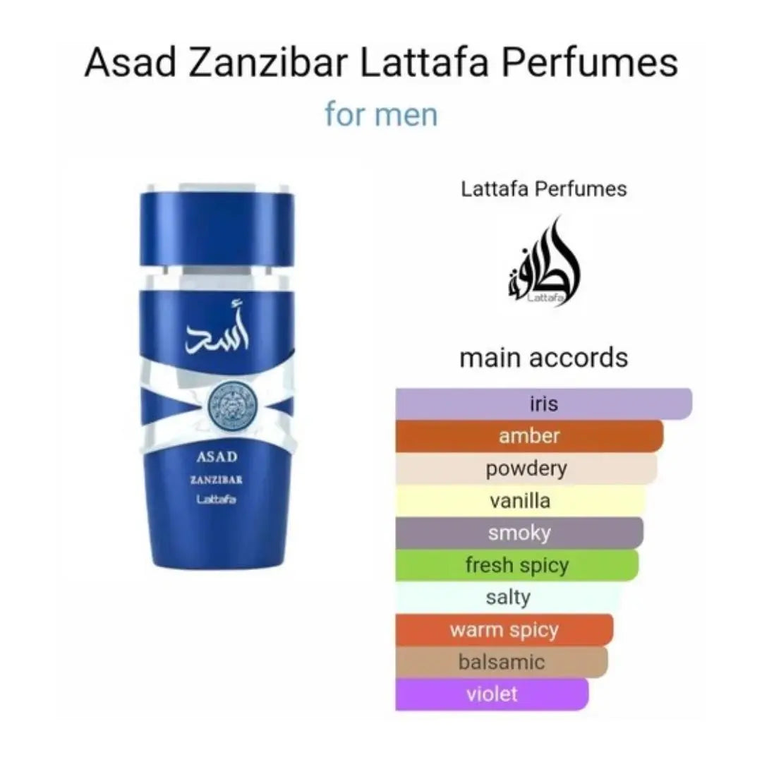 Asad Zanzibar Eau De Parfum 100ml | Inspired by Tropical Spiced Woods